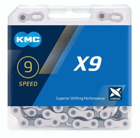 0bea49b4ccc07969a46e5d33e5c71bf8-convert.webp Ланцюг KMC X9 Silver/Gray, 9-ск., 116 ланок + замок