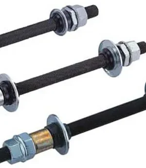Вісь втулки пер. Quando KT-260F 140mm nut MTB на гайках сталева, черн.