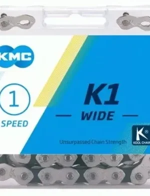 Ланцюг KMC K1 Wide 1-speed 112 links silver/black + замок